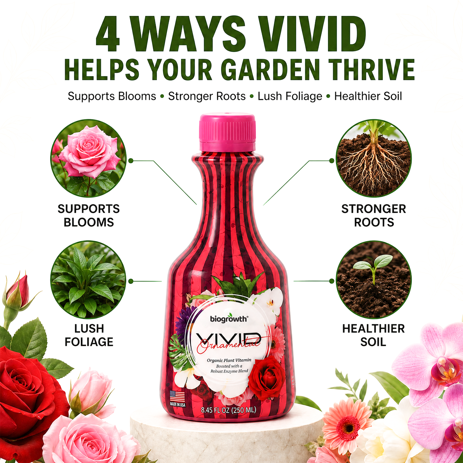 Vivid Liquid Organic Plant Vitamin for Flowers & Lawns