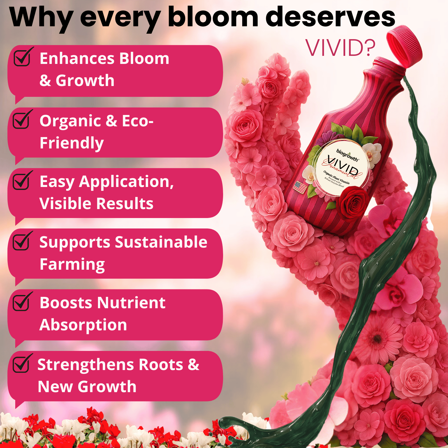 Vivid Liquid Organic Plant Vitamin for Flowers & Lawns