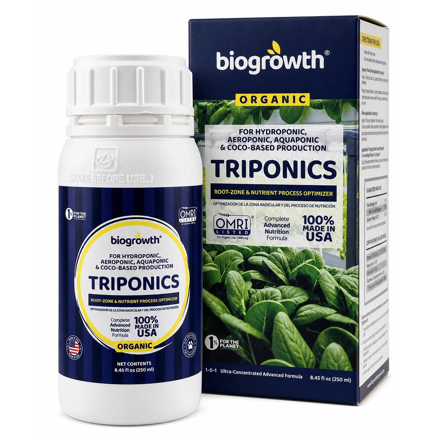 TriPonics Liquid Organic Root-Zone & Nutrient Process Optimizer for Hydroponics - Biogrowth Organics