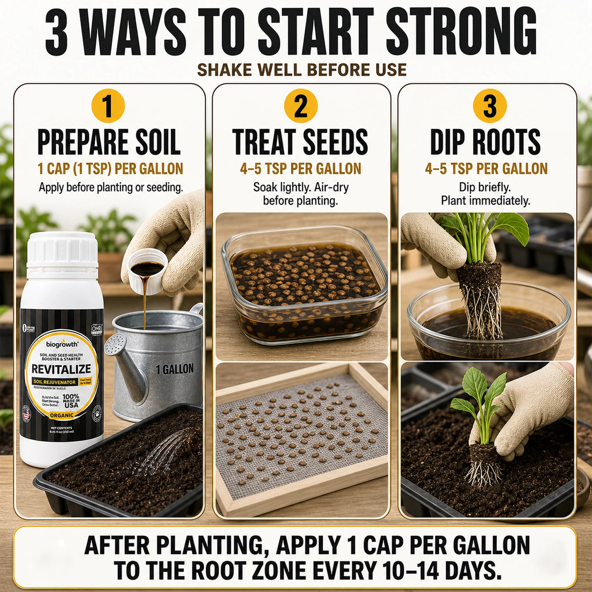 Revitalize Liquid Organic Soil Rejuvenator for Seed Starting & Transplanting - Biogrowth Organics