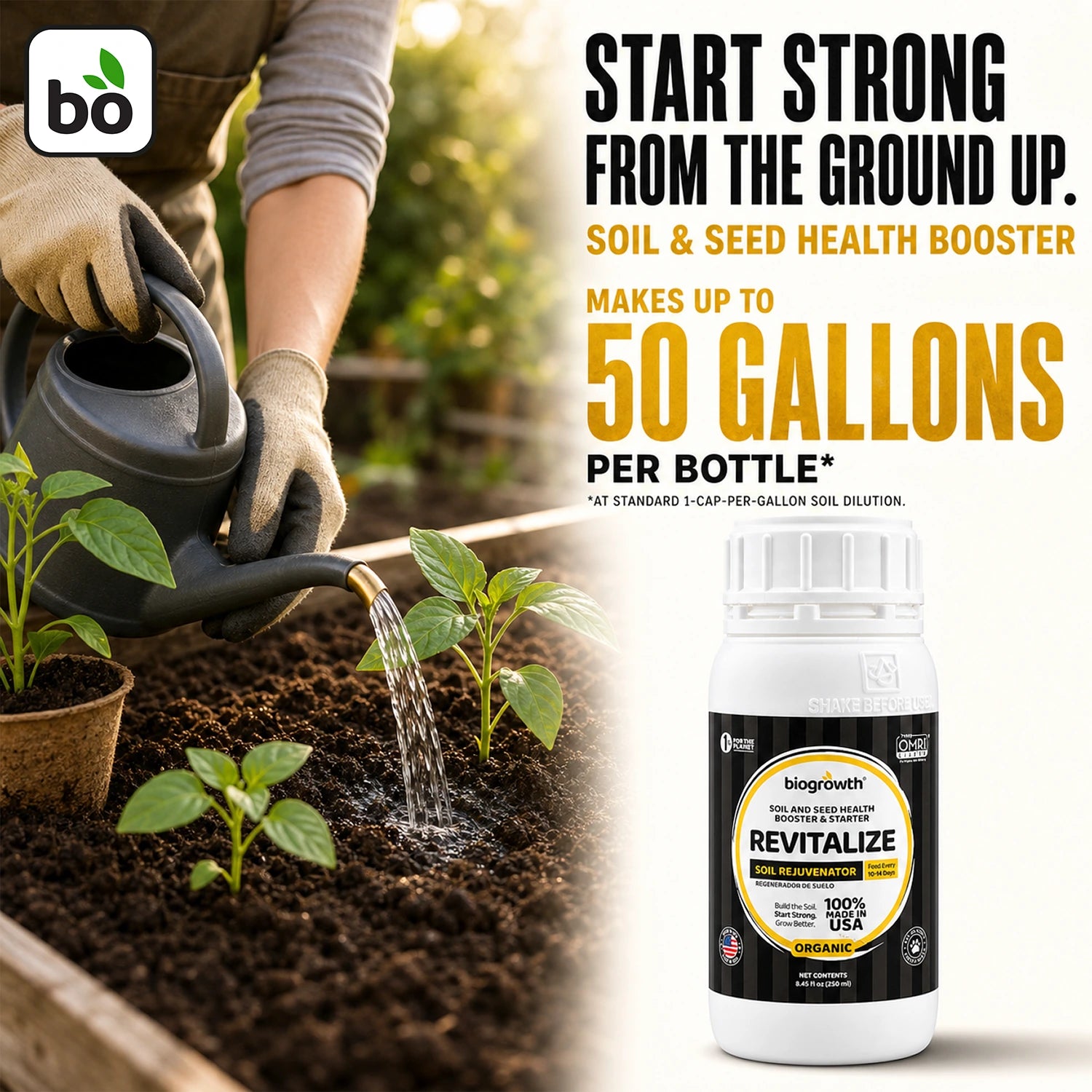 Revitalize Liquid Organic Soil Rejuvenator for Seed Starting & Transplanting - Biogrowth Organics