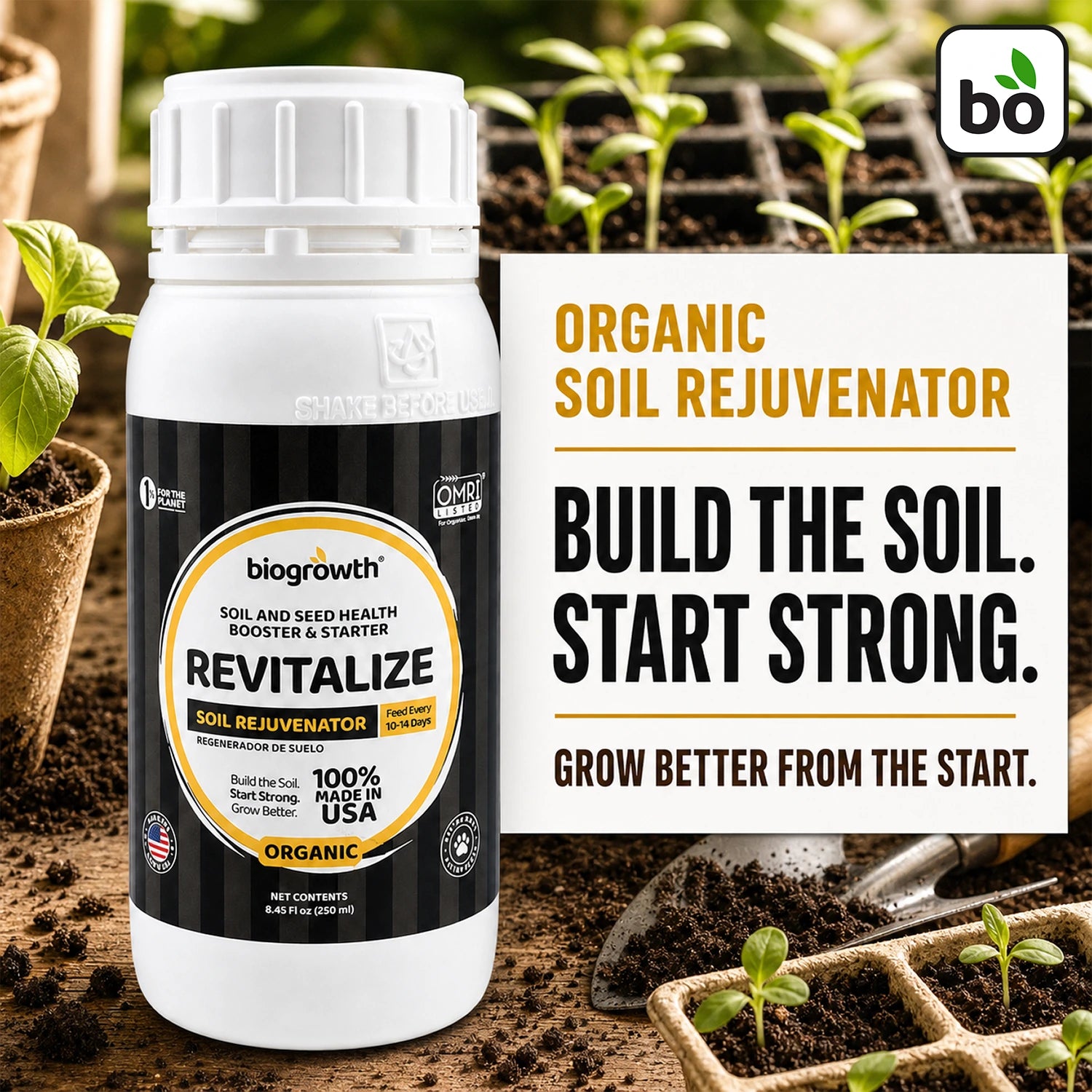 Revitalize Liquid Organic Soil Rejuvenator for Seed Starting & Transplanting - Biogrowth Organics