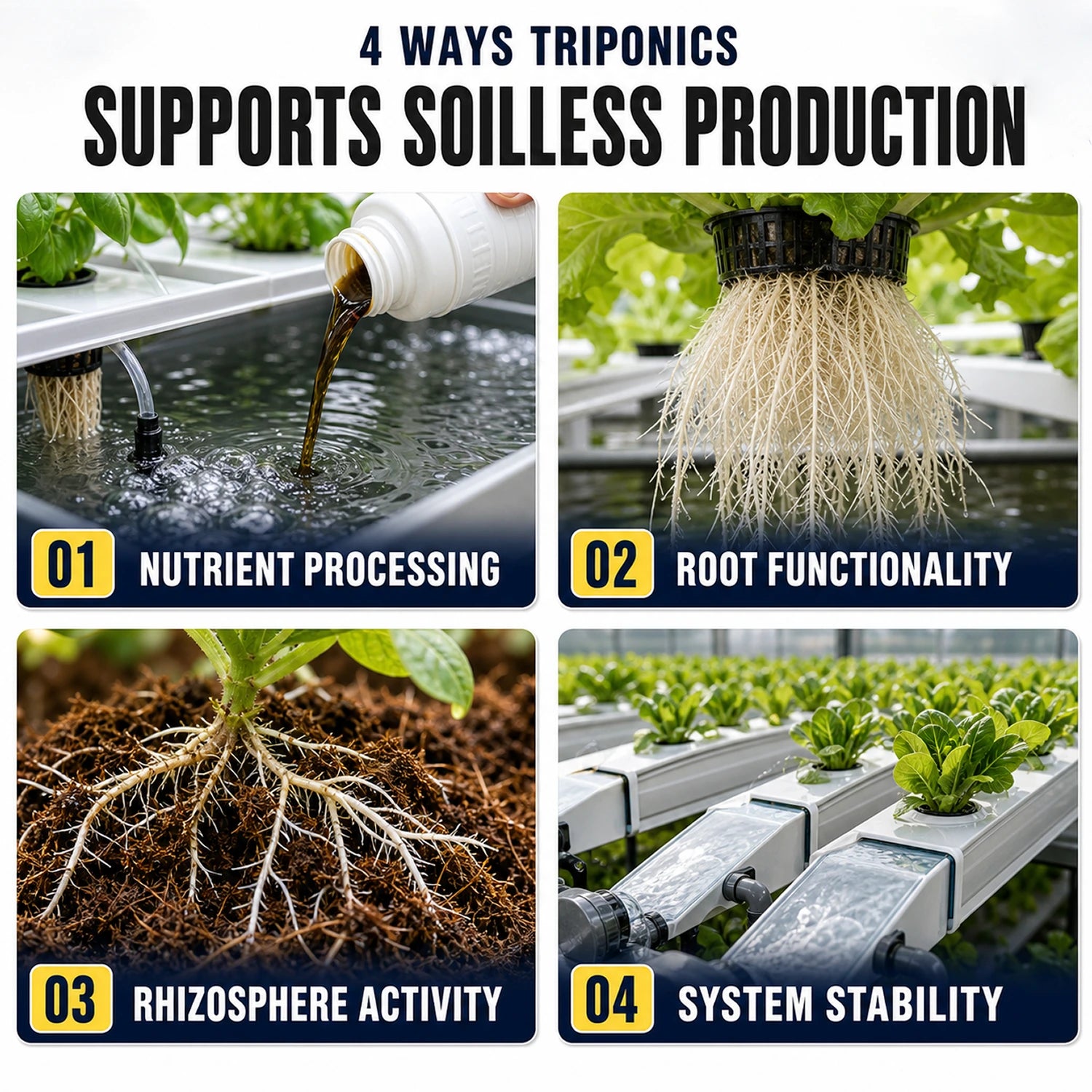 TriPonics Liquid Organic Root-Zone & Nutrient Process Optimizer for Hydroponics - Biogrowth Organics