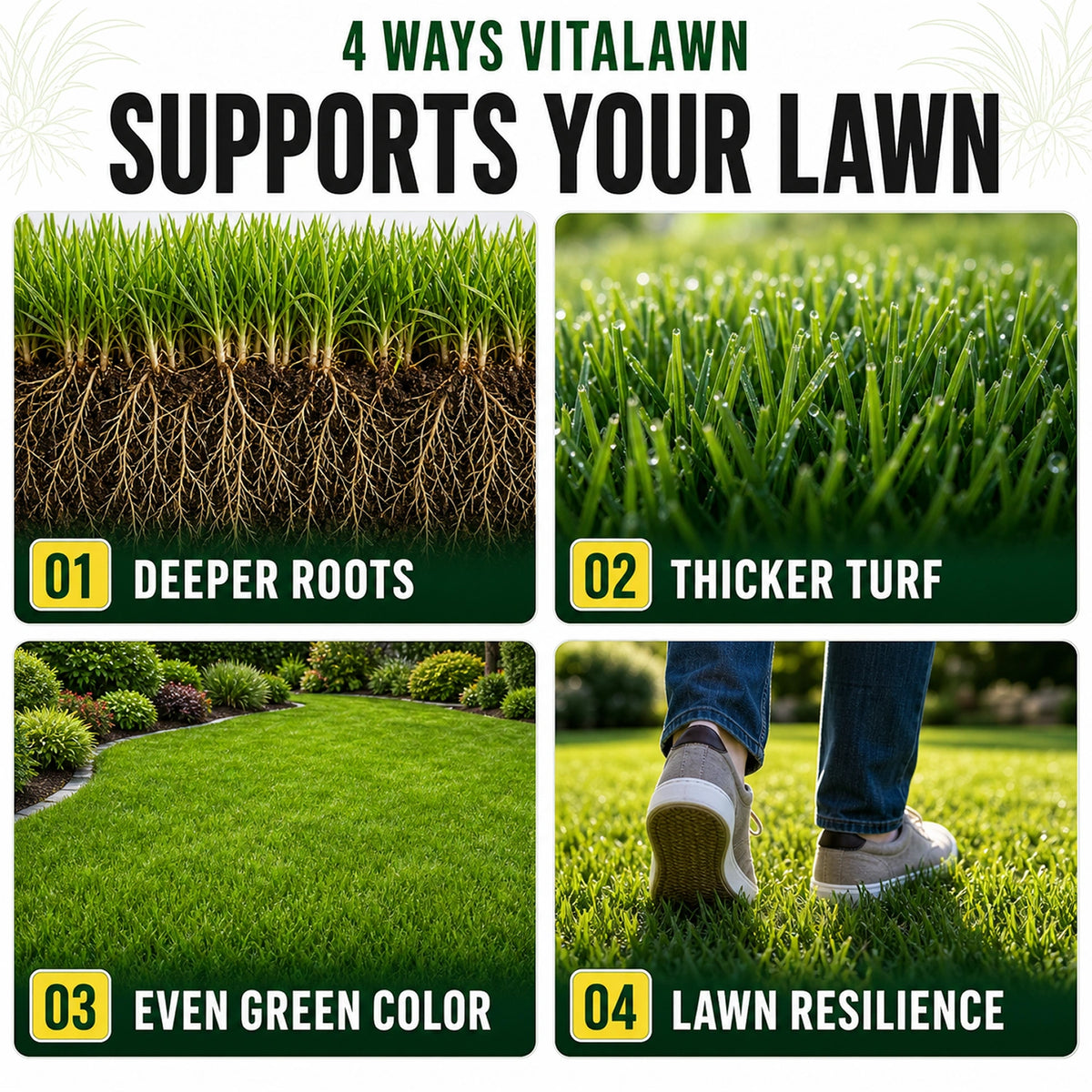 VitaLawn Liquid Organic Grass Food & Vitamin for Greener, Thicker Lawns - Biogrowth Organics