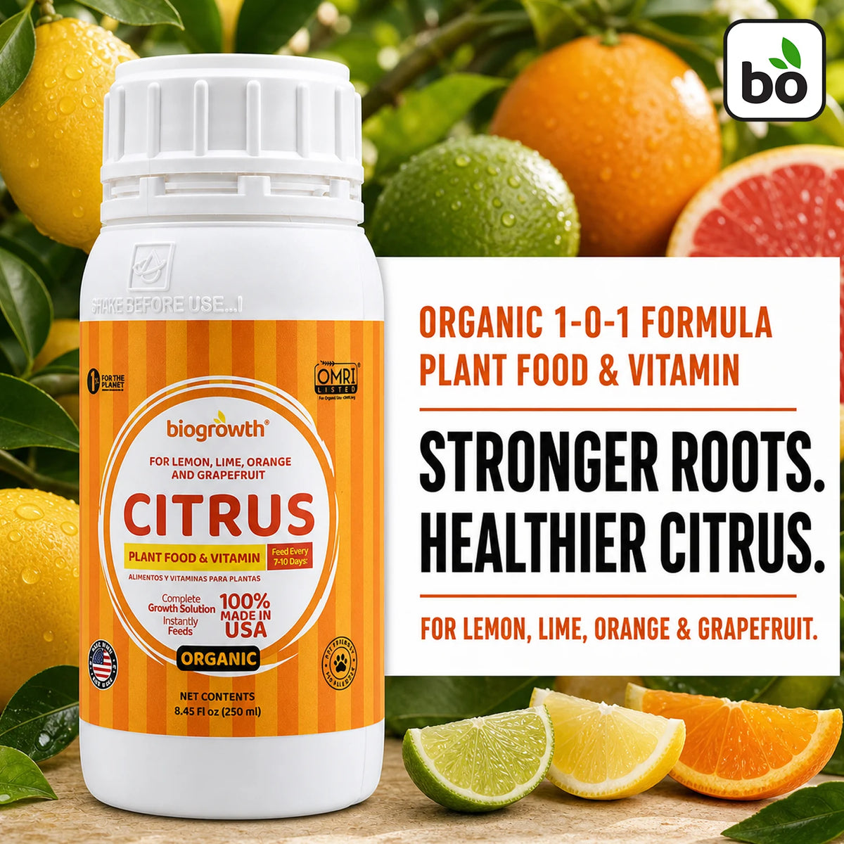 Citrus Liquid Organic Plant Vitamin for Lemon, Orange, Lime & Grapefruit Trees - Biogrowth Organics