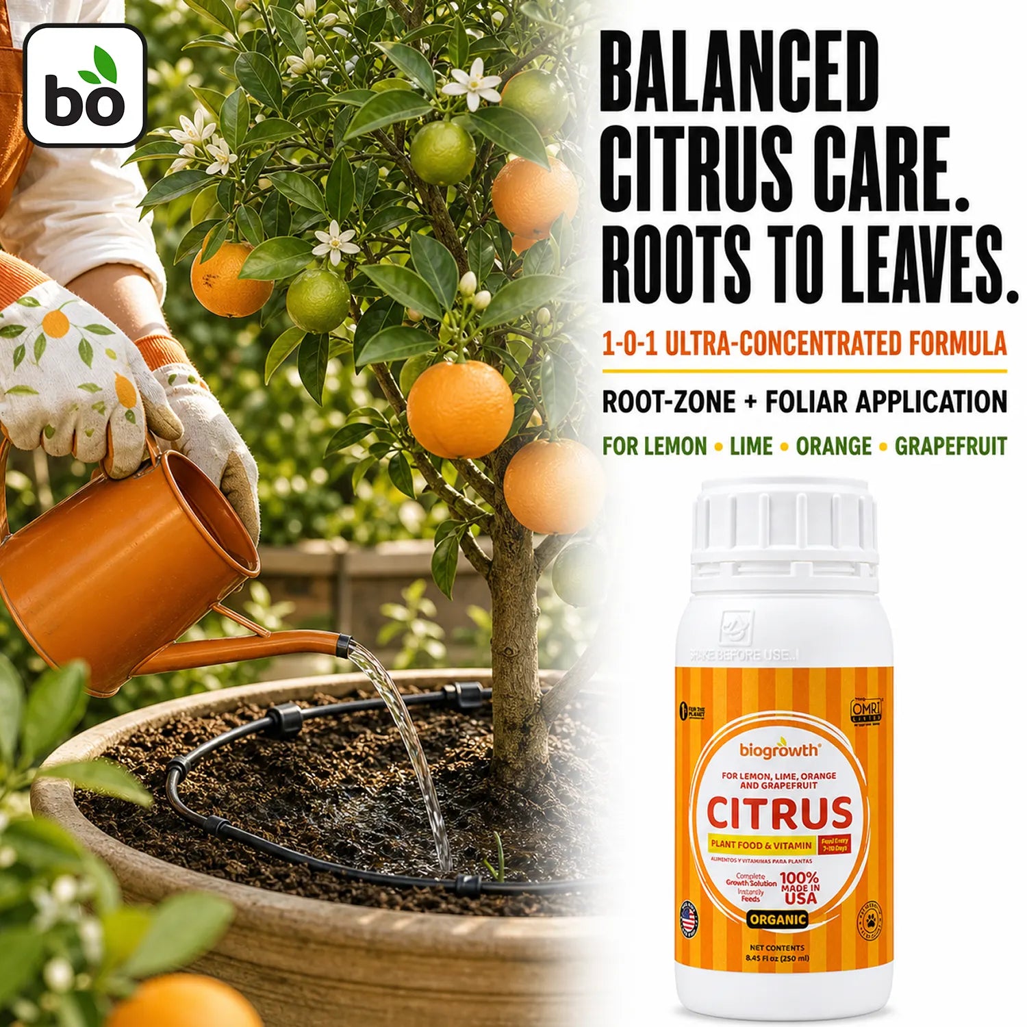Citrus Liquid Organic Plant Vitamin for Lemon, Orange, Lime & Grapefruit Trees - Biogrowth Organics