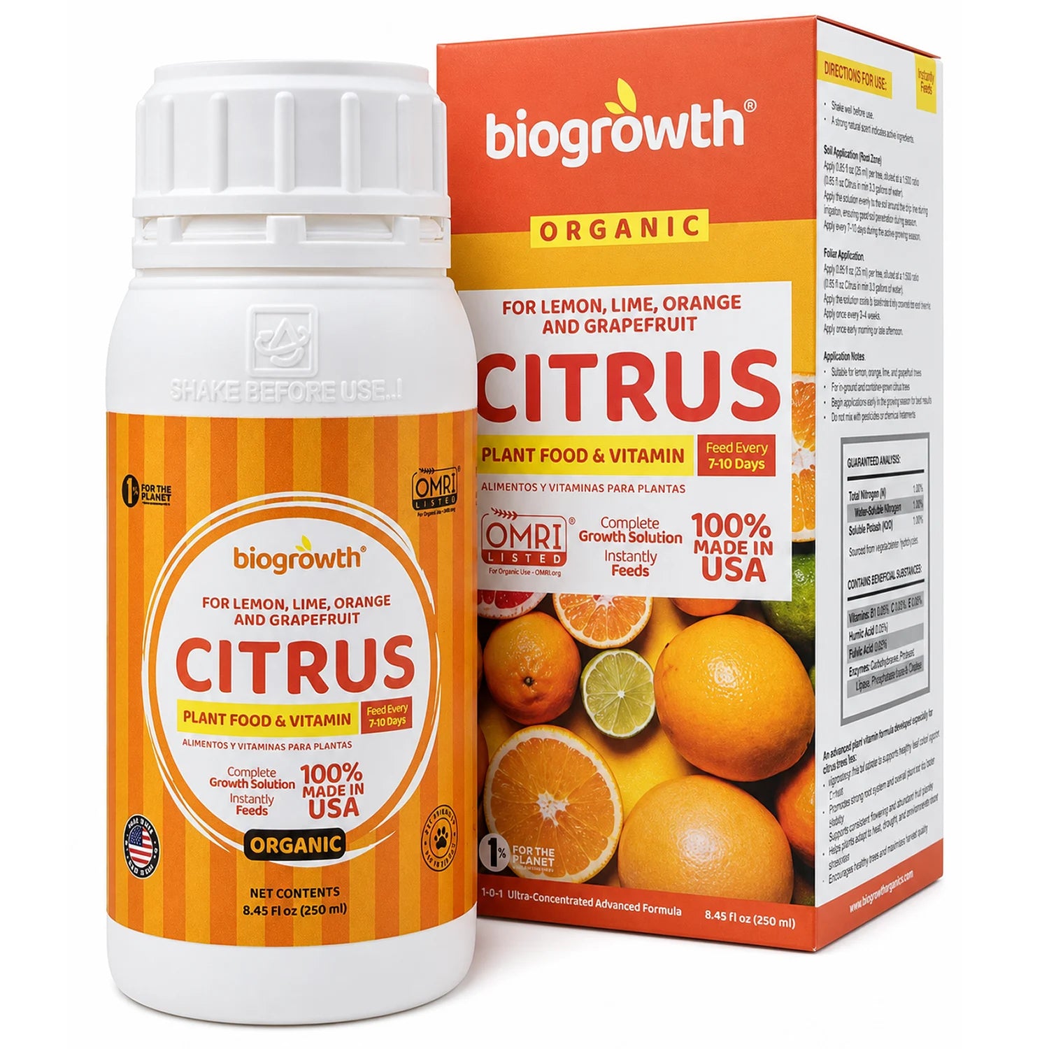 Citrus Liquid Organic Plant Vitamin for Lemon, Orange, Lime & Grapefruit Trees - Biogrowth Organics