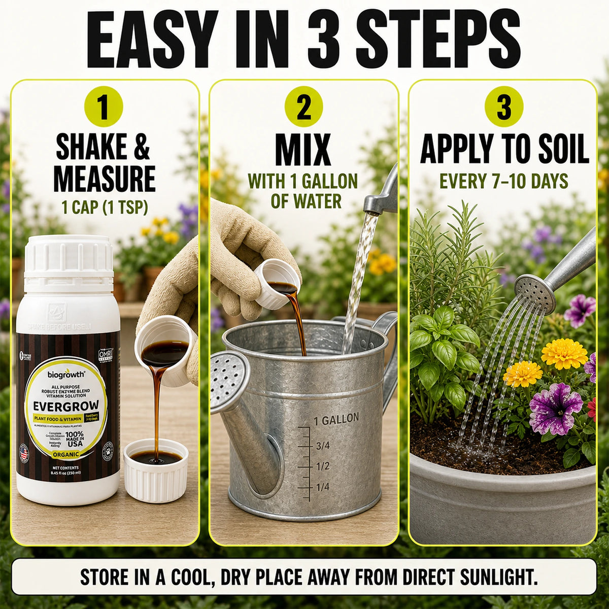 EverGrow Liquid Organic Plant Vitamin for Strong Roots & Flowers - Biogrowth Organics