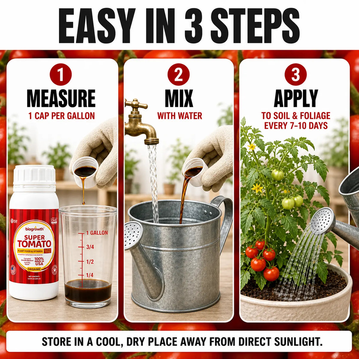 Super Tomato Liquid Organic Plant Vitamin for Heavy Yields & Stronger Vines - Biogrowth Organics