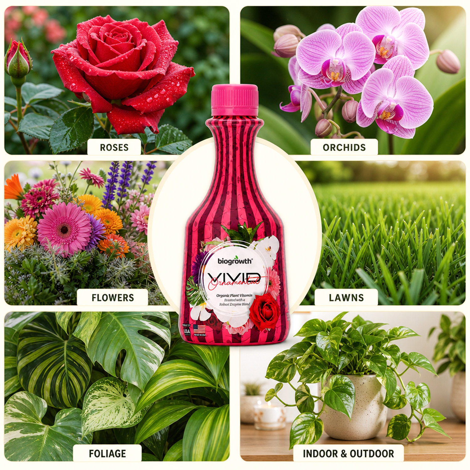 Vivid Liquid Organic Plant Vitamin for Flowers & Lawns
