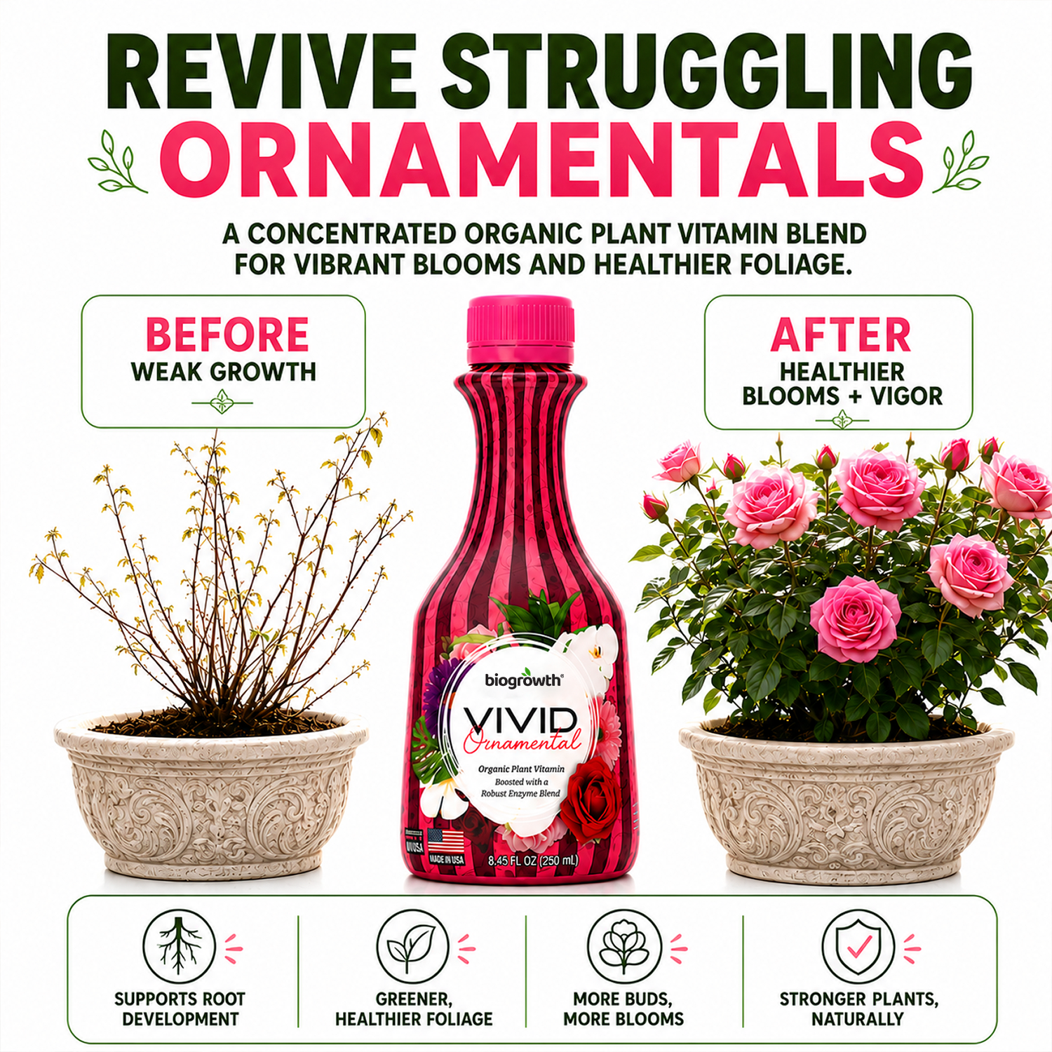 Vivid Liquid Organic Plant Vitamin for Flowers & Lawns