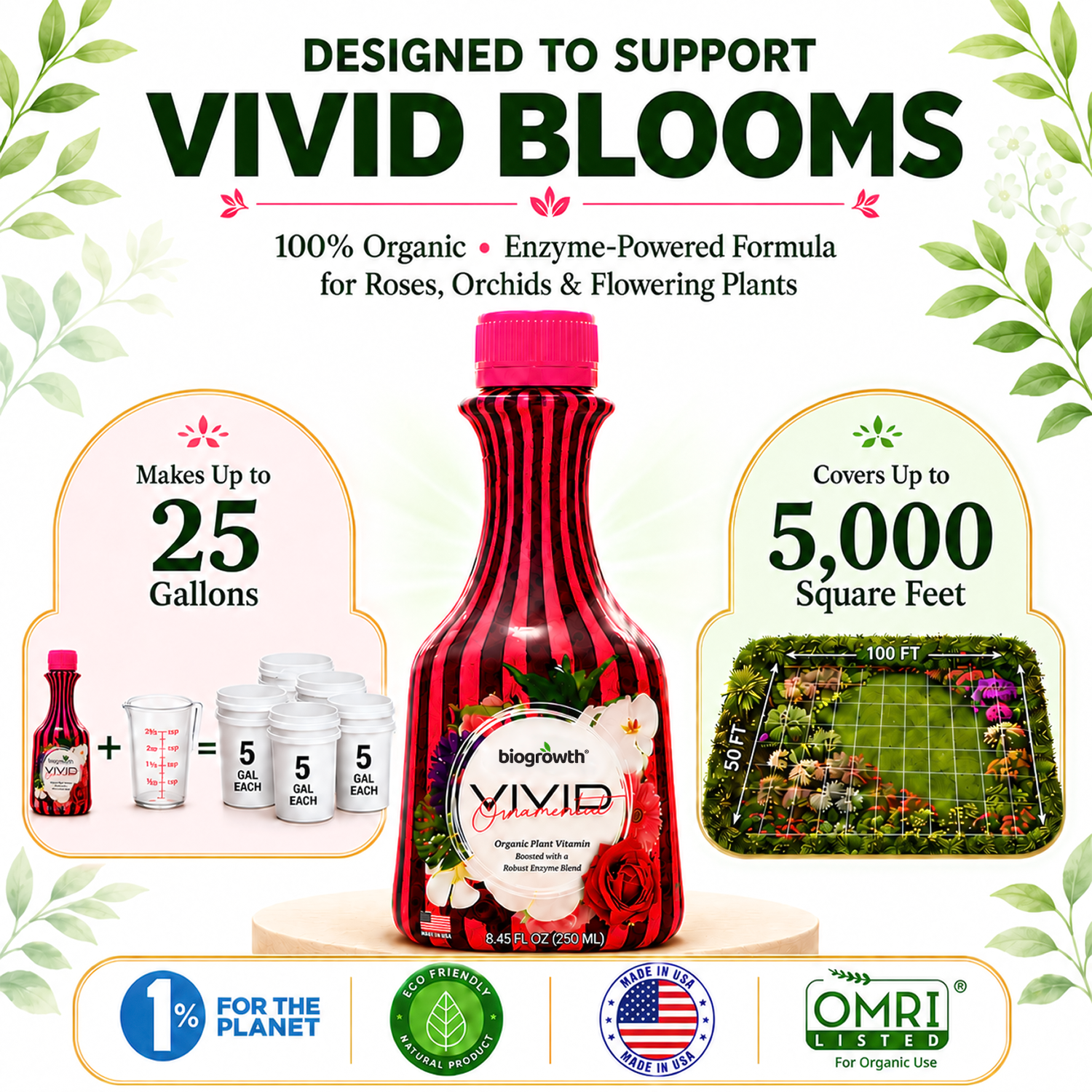 Vivid Liquid Organic Plant Vitamin for Flowers & Lawns